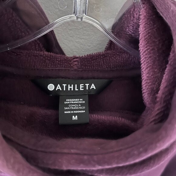 ATHLETA COZY KARMA HOODIE SWEATSHIRT MAROON MEDIUM EUC - Picture 6 of 9